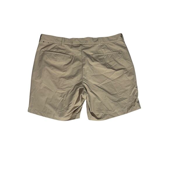 J.Crew 7” Inseam Khaki Chino Shorts Size 35 Beige Flat Front Fair Trade - Picture 2 of 4